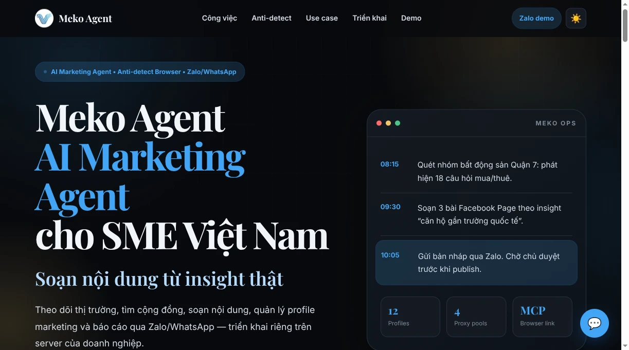 Meko Agent - AI Marketing Agent cho SME Việt Nam