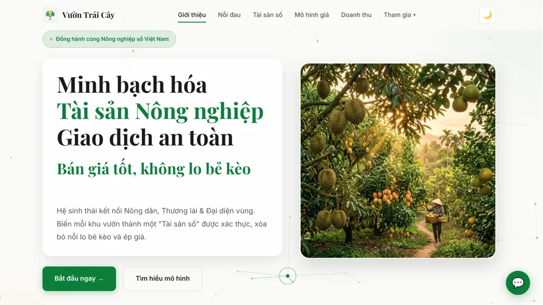 Vườn Trái Cây - Nền tảng số hóa tài sản & giao dịch nông sản Việt